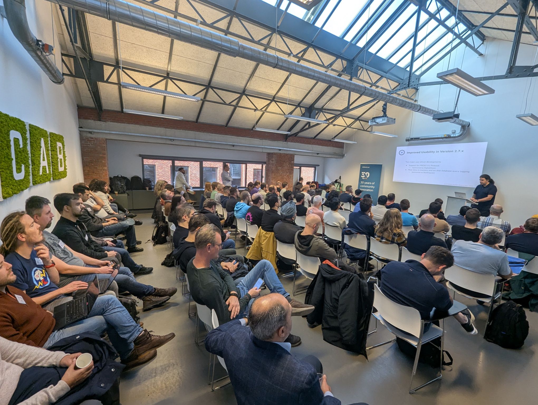 A full room at preFOSDEM MySQL Belgian Days 2025