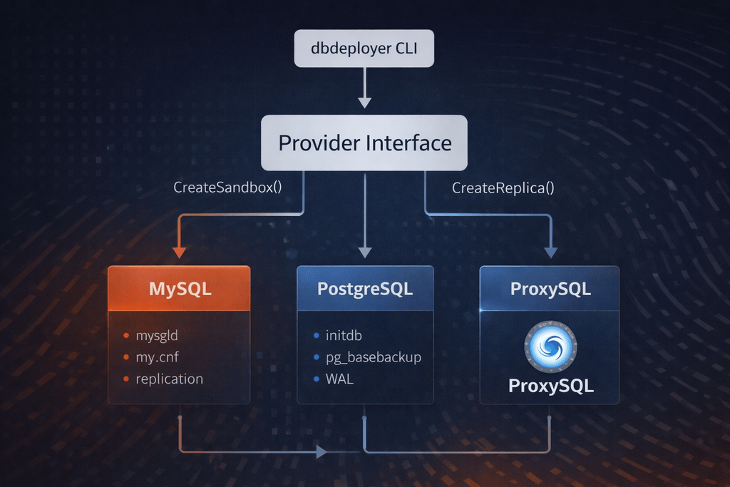 The Provider Architecture — How dbdeployer Learned to Speak PostgreSQL