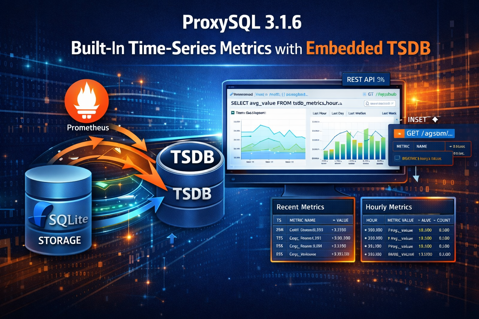 ProxySQL 3.1.6: Embedded TSDB for Built-in Time-Series Metrics